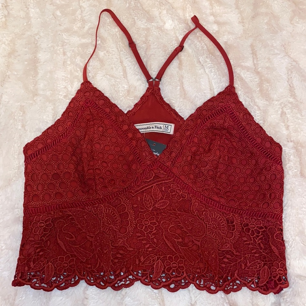 Abercrombie & Fitch crochet lace crop top NWT